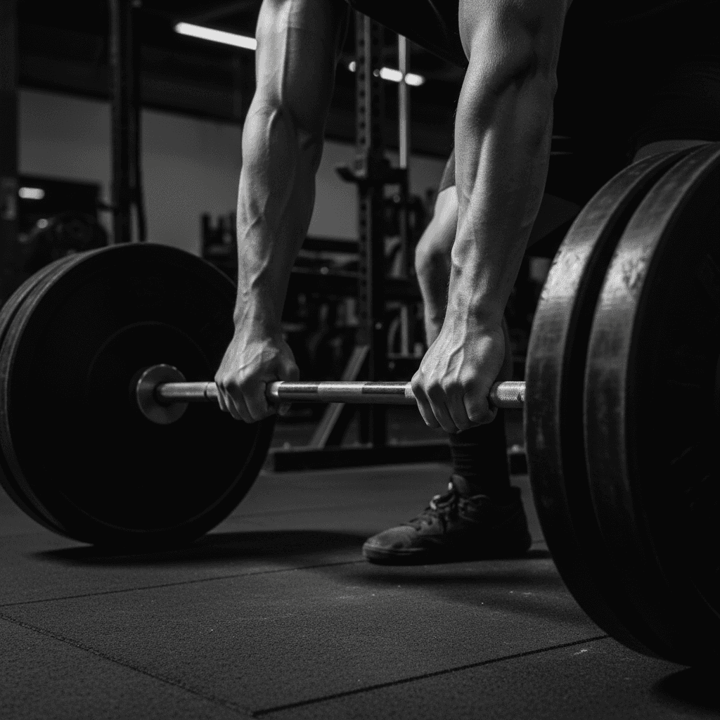 Powerlifter demonstrating Olympic lifting technique