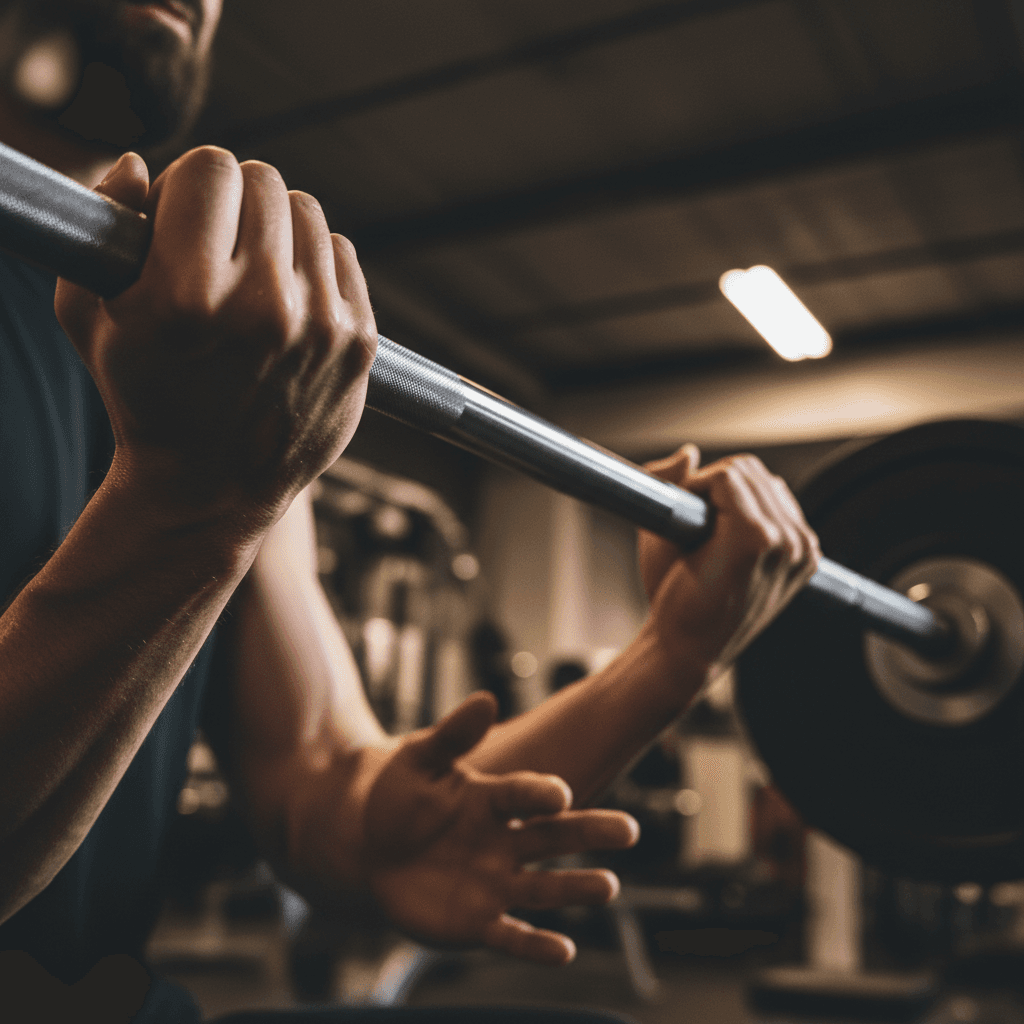 Client performing strength training with proper form